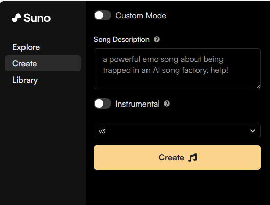 Suno的默认模式 Suno的默认模式